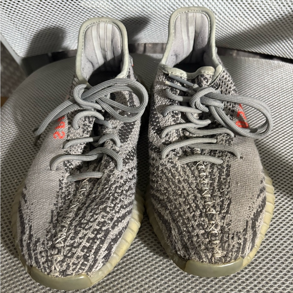 Yeezy Gray and Olive Sneakers